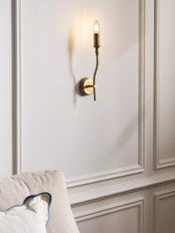 John Lewis Elk Wall Light Fitting, Matt Antique Brass - thumbnail 2