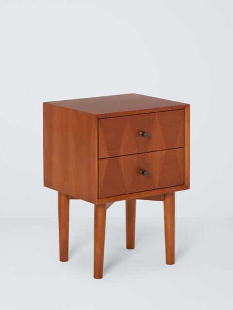 John Lewis Marquetry 2 Drawer Wood Bedside Table, Natural - image 1