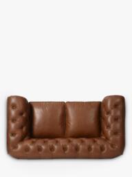 Halo Earle Chesterfield Medium 2 Seater Leather Sofa - thumbnail 4