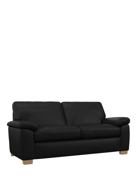 John Lewis Camden Large 3 Seater Leather Sofa, Light Leg - image 1