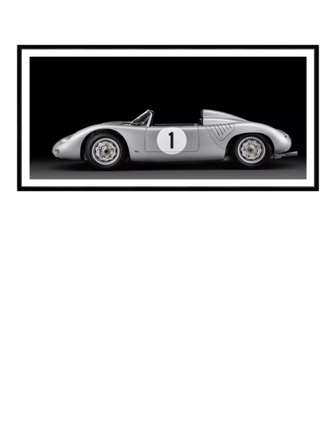 Brookpace Lascelles 'Porsche 718 RSK' Car Framed Print & Mount, 37 x 101cm, Black - image 1