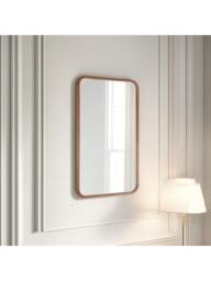 Yearn Sherwood Solid Oak Wood Frame Rectangular Wall Mirror, Natural - thumbnail 1