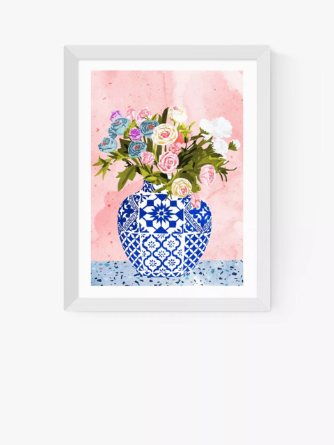 EAST END PRINTS 83 Oranges 'Ceramic Planter' Framed Print - image 1