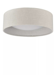Laura Ashley Bacall Linen Concave Flush Ceiling Light, Woven Silver - thumbnail 4