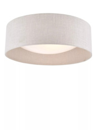 Laura Ashley Bacall Linen Concave Flush Ceiling Light, Woven Silver - thumbnail 3
