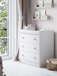 Little Acorns Florence Changing Table Dresser, White/Oak - thumbnail 1