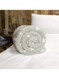 Rest Easy Sleep Better Star Weighted Blanket, Grey - thumbnail 1