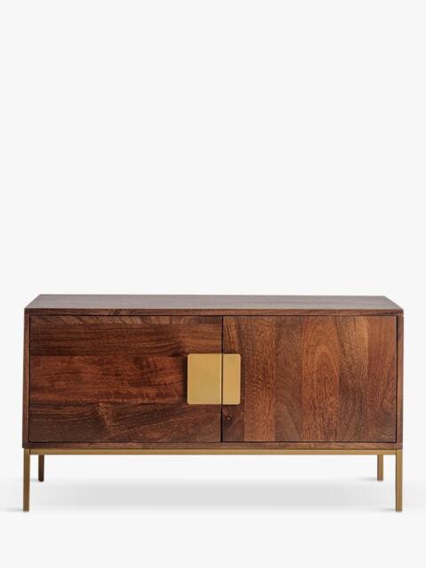 Swoon Banner Small Media Unit, Brown/Brass - image 1