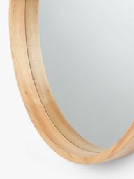 John Lewis Scandi Round Oak Wood Wall Mirror, Natural - thumbnail 2