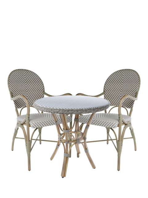 Laura Ashley Riviera 2-Seater Woven Garden Bistro Table & Chairs Set - image 1
