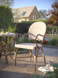 Laura Ashley Riviera 2-Seater Woven Garden Bistro Table & Chairs Set - thumbnail 3