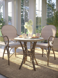 Laura Ashley Riviera 2-Seater Woven Garden Bistro Table & Chairs Set - thumbnail 4