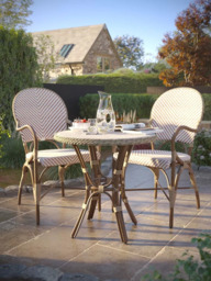 Laura Ashley Riviera 2-Seater Woven Garden Bistro Table & Chairs Set - thumbnail 2