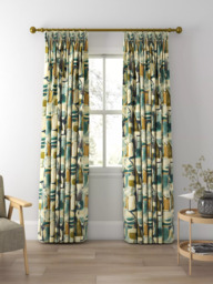 Clarke & Clarke Figura Made to Measure Curtains or Roman Blind, Teal/Mineral - thumbnail 3