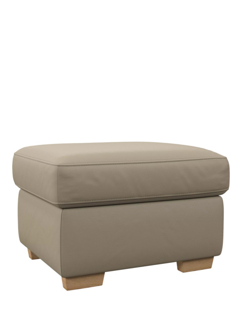 John Lewis Camden Leather Storage Footstool, Light Leg - image 1