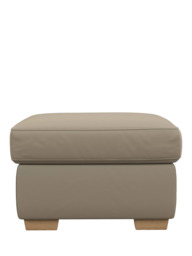 John Lewis Camden Leather Storage Footstool, Light Leg - thumbnail 5