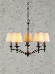 Laura Ashley Ludchurch 5 Arm Chandelier Ceiling Light, Black - thumbnail 4