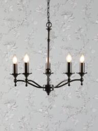 Laura Ashley Ludchurch 5 Arm Chandelier Ceiling Light, Black - thumbnail 2