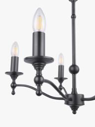 Laura Ashley Ludchurch 5 Arm Chandelier Ceiling Light, Black - thumbnail 5