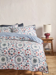 John Lewis Keya Suzani Pure Cotton Sateen Duvet Cover Set, 200 Thread Count - thumbnail 2