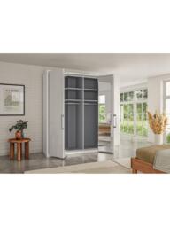 John Lewis Osaka 2m Bi-Fold Wardrobe with 2 Glass Doors & 2 Mirrored Doors - thumbnail 4