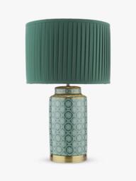Laura Ashley Knipton Ceramic Base Table Lamp, Green - thumbnail 1