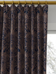 Clarke & Clarke Leopardo Made to Measure Curtains or Roman Blind, Midnight/Copper - thumbnail 2