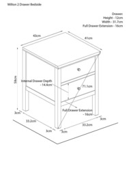 John Lewis Wilton 2 Drawer Bedside Cabinet - thumbnail 2