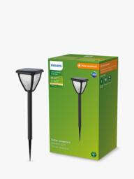 Philips Vapora Solar Power Outdoor Pedestal Pathway Stake Light, Black - thumbnail 2