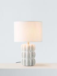 John Lewis Marble Scallop Table Lamp, White