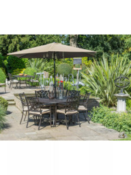 LG Outdoor Devon 6-Seater Garden Dining Table & Chairs Set with Parasol, Bronze - thumbnail 2