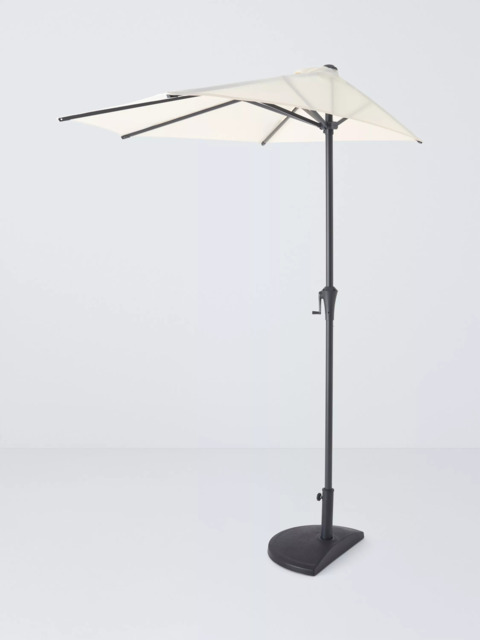 John Lewis Freestanding Balcony Parasol & Base Weight, 2.4 x 2.7m, Oyster - image 1