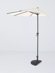 John Lewis Freestanding Balcony Parasol & Base Weight, 2.4 x 2.7m, Oyster - thumbnail 1
