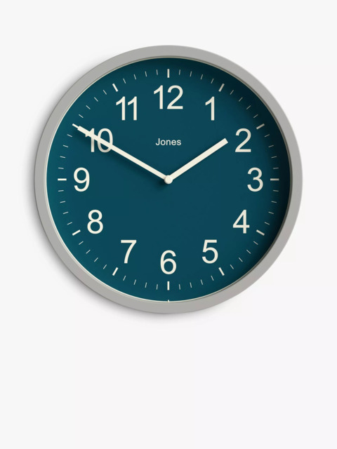 Jones Clocks House Warmer Analogue Wall Clock, 25cm, Peacock Blue - image 1