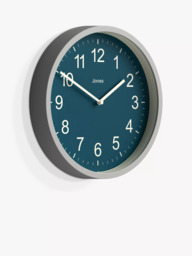 Jones Clocks House Warmer Analogue Wall Clock, 25cm, Peacock Blue - thumbnail 2
