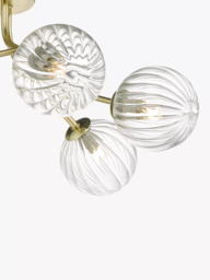 Där Yiska Ribbed Glass Semi Flush Ceiling Light - thumbnail 4