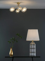 Där Yiska Ribbed Glass Semi Flush Ceiling Light - thumbnail 6