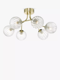 Där Yiska Ribbed Glass Semi Flush Ceiling Light - thumbnail 2