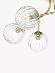 Där Yiska Ribbed Glass Semi Flush Ceiling Light - thumbnail 3