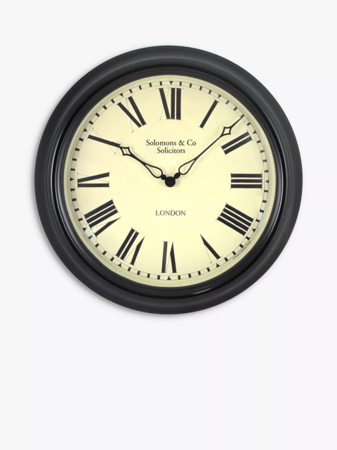 Lascelles Personalised Station Roman Numeral Wall Clock, 45.5cm, Black - image 1