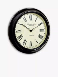 Lascelles Personalised Station Roman Numeral Wall Clock, 45.5cm, Black - thumbnail 2