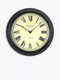 Lascelles Personalised Station Roman Numeral Wall Clock, 45.5cm, Black - thumbnail 1