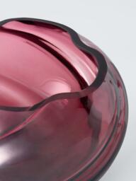 John Lewis Twist Optic Wide Glass Vase, H11cm, Pink - thumbnail 2