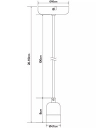 John Lewis Basic Ceiling Pendant Cord, White - thumbnail 5