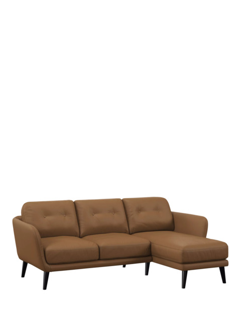 John Lewis Arlo RHF Chaise Leather Sofa, Dark Leg - image 1