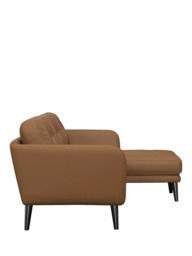 John Lewis Arlo RHF Chaise Leather Sofa, Dark Leg - thumbnail 3