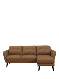 John Lewis Arlo RHF Chaise Leather Sofa, Dark Leg - thumbnail 5