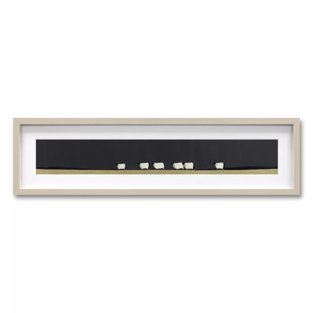 John Lewis Ron Lawson 'Wandering Sheep' Framed Print, 23 x 92cm - image 1