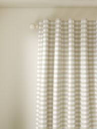 John Lewis Gingham Check Weave Pair Lined Hidden Tab Top Curtains