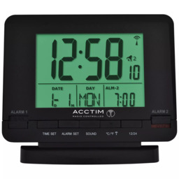 Acctim Radio Controlled Couples Digital Alarm Clock, Black